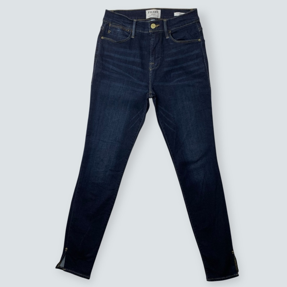 Frame Denim Le High Skinny Slit Rivet Ankle Wythe Wash Made in Turkey Size 26